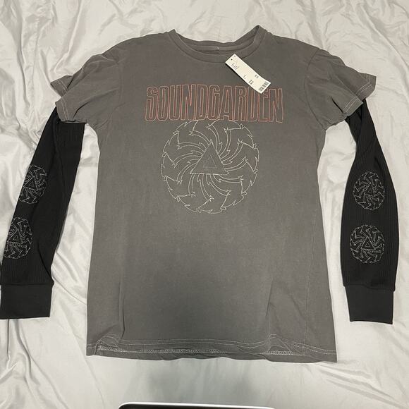 Soundgarden Small Unisex Long Sleeve Shirt Urban Outfitters New Gray Black Band - Picture 1 of 6